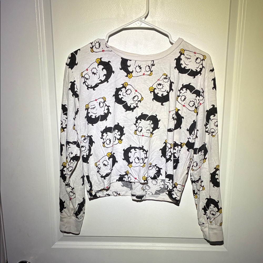 Betty Boop Black and White Long Sleeve Top